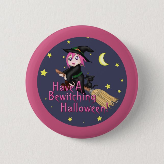 Have A Bewitching Halloween! 6 Cm Round Badge (Front)