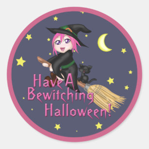 Have A Bewitching Halloween! Classic Round Sticker