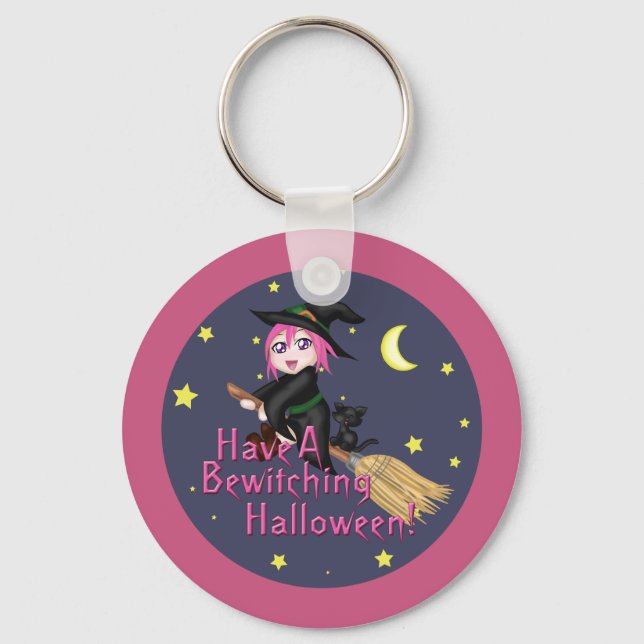Have A Bewitching Halloween! Key Ring (Front)