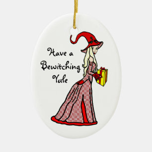 Have a Bewitching Yule Ceramic Ornament