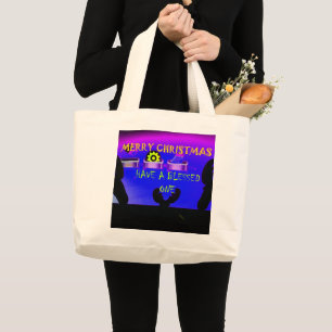 Have a Blessed Merry Christmas – A Festive Digital Large Tote Bag
