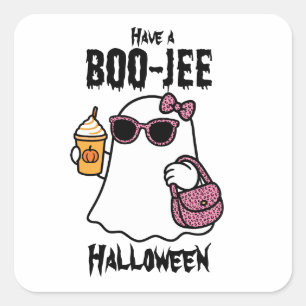 Have a Boo-jee Halloween Ghost Square Sticker