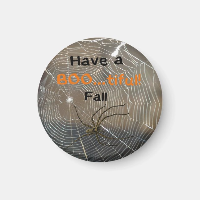 Have a BOOtiful Fall Spider on a Web Magnet (Front)