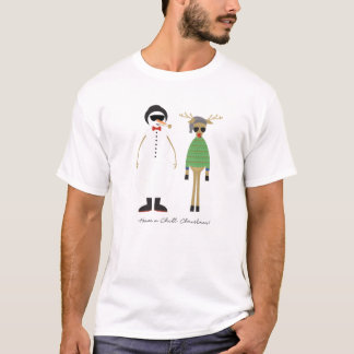 Have A Chill Xmas Cute Hipster Rudy Reindeer Snowm T-Shirt