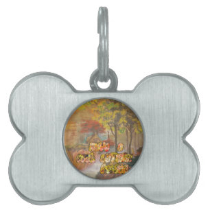 Have a Cool Autumn Season Vintage Art Print Pet Tag