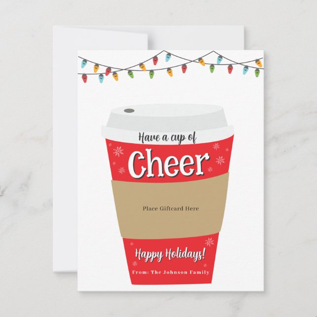 Have a cup of Cheer Coffee Gift Card Holder (Front)