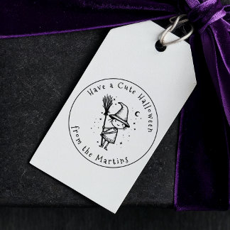 Have a Cute Halloween - Cute Witch & Birch Broom Self-inking Stamp