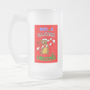 Have A Delicious Christmas 25 December Christmas Frosted Glass Beer Mug