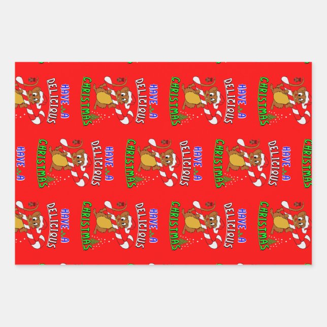 Have A Delicious Christmas 25 December Christmas Wrapping Paper Sheet (Front)