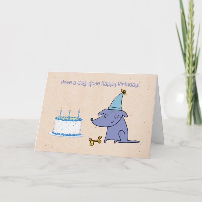 Have a dog-gone Happy Birthday customisable  Card (Front)