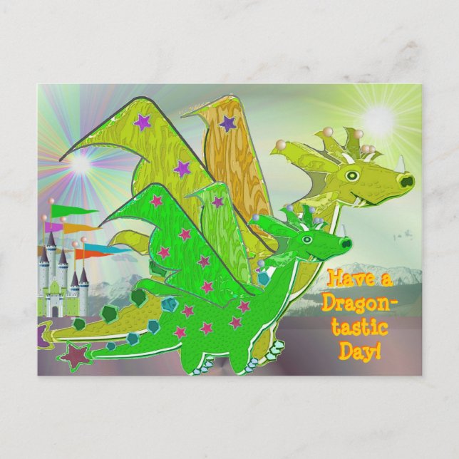 Have a Dragontastic Day Cute Dragons Postcard (Front)