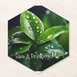 HAVE A DRINK ON ME GREEN LEAF COASTER