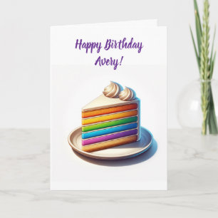 Have a Fabulous Birthday   Rainbow Cake Card