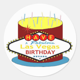 Have A Fabulous Las Vegas Birthday  Cake Sticker