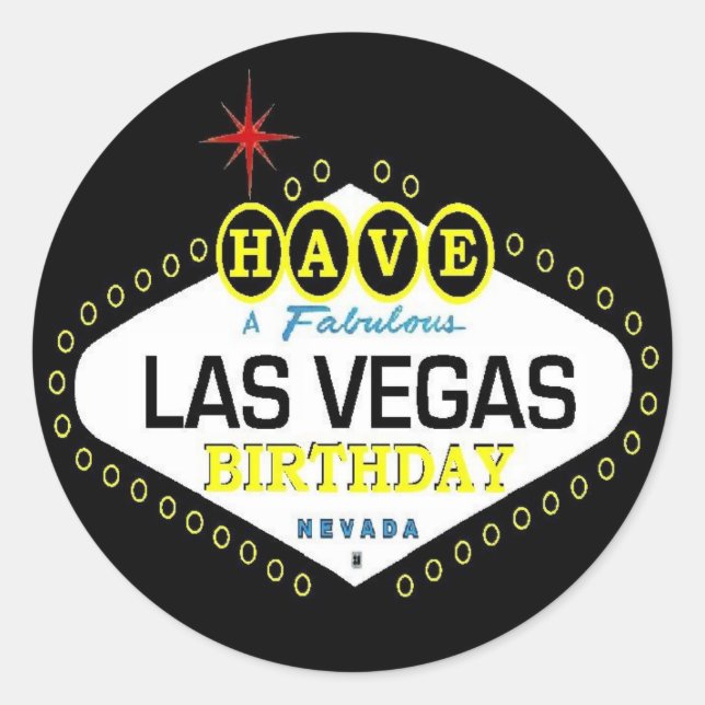 Have A Fabulous Las Vegas Birthday Sticker (Front)