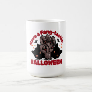 Have A Fang-Tastic Halloween Monster Hand Design Coffee Mug
