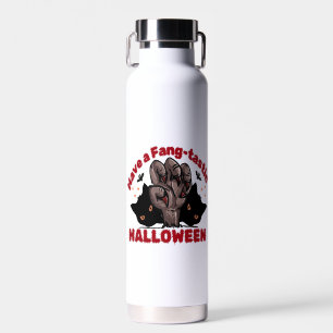 Have A Fang-Tastic Halloween Monster Hand Design Water Bottle