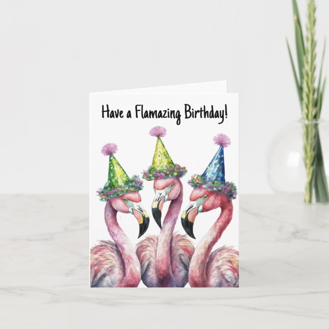 Have a Flamazing Birthday Flamingo Card (Front)