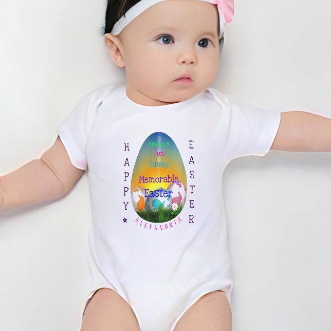 Have a Fun Sunny Memorable Easter Personalised  Baby Bodysuit (Creator Uploaded)