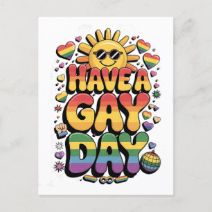 Have a Gay Day LGBT Pride Month  Holiday Postcard