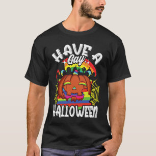 Have A Gay Halloween Gay Pride Pumpkin Costume T-Shirt