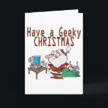 have a geeky christmas santa computer tech holiday card<br><div class="desc">Funny and silly holiday Christmas cartoon design.  Graphic ©toonclipart.com. Used with permission.</div>