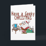 have a geeky christmas santa computer tech holiday card<br><div class="desc">Funny and silly holiday Christmas cartoon design.  Graphic ©toonclipart.com. Used with permission.</div>