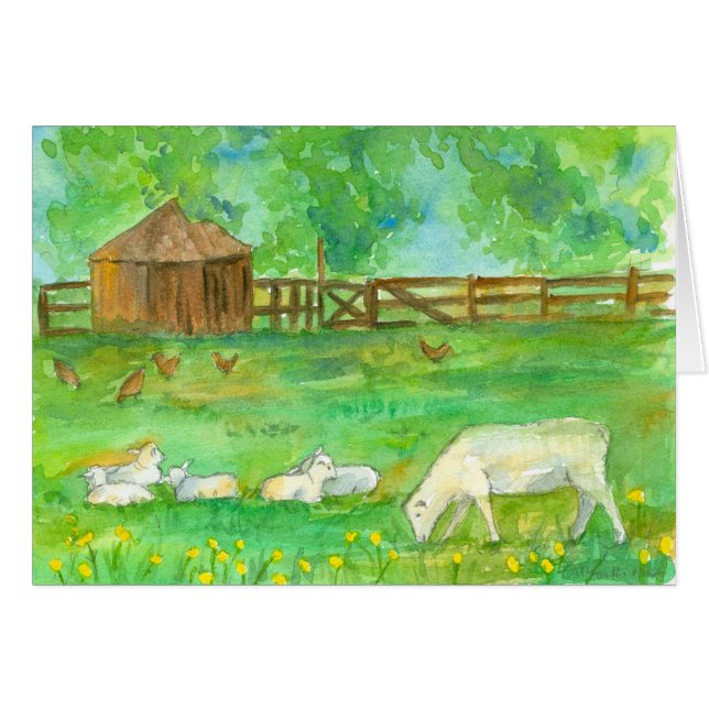 Have A Good Day Sheep Lambs Chickens Farm Animals (Front Horizontal)