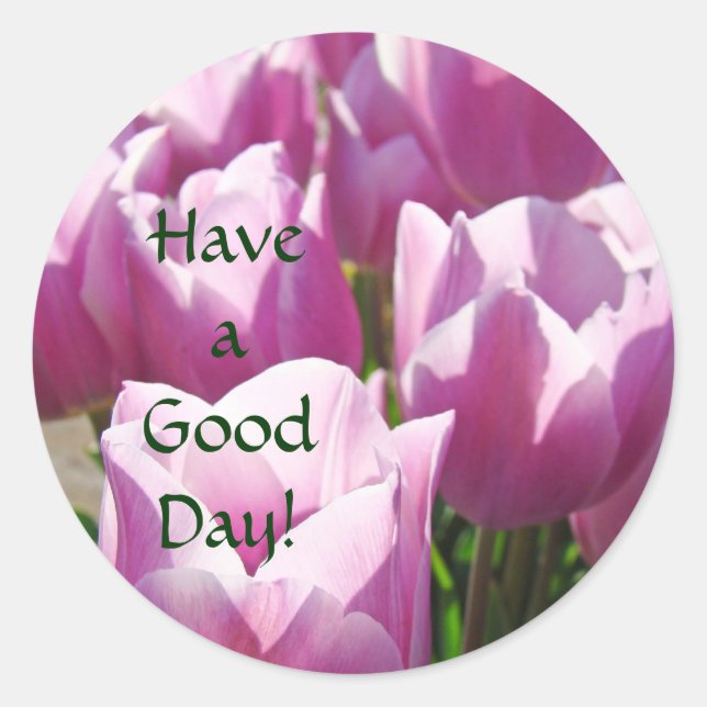Have a Good Day! stickers Purple Tulip Flowers (Front)