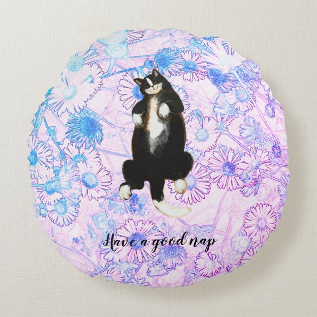 Have a good nap like this Cat Round Cushion (Front)