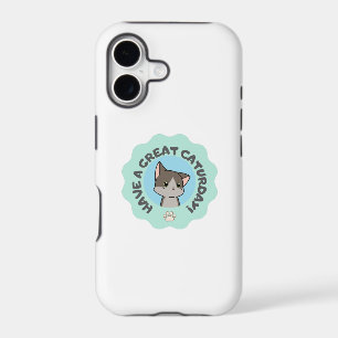 Have a great caturday! Turquoise cartoon manga cat