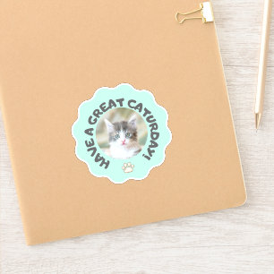 Have a great caturday! Turquoise custom cat photo