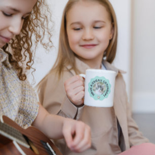Have a great caturday! Turquoise custom cat photo Coffee Mug