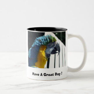 Have A Great Day ! Macaw Two-Tone Coffee Mug
