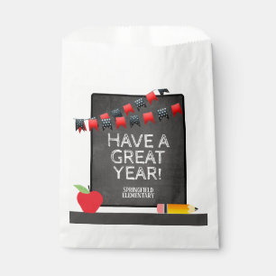 Have a Great Year Red and Black Chalkboard Favour Bag