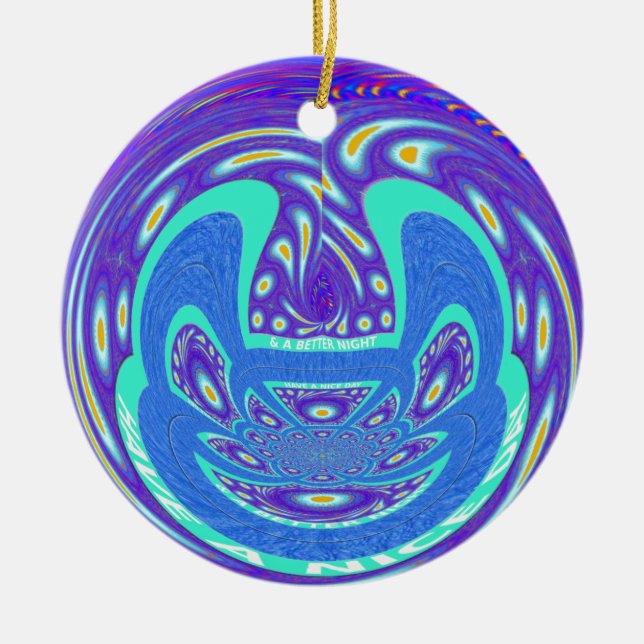 Have a Happy Day Ceramic Tree Decoration (Front)