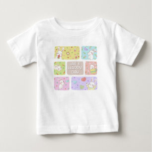 Have A Happy Day: Cute Bunny Illustration Baby T-Shirt