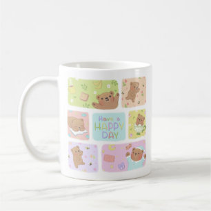 Have A Happy Day: Cute Teddy Bear Illustration Coffee Mug