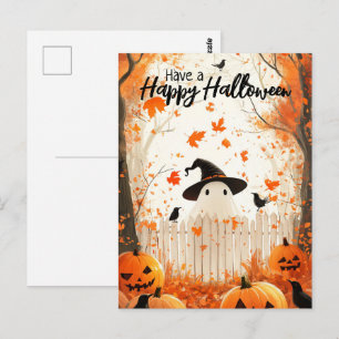 Have a Happy Halloween Cute Ghost Postcard