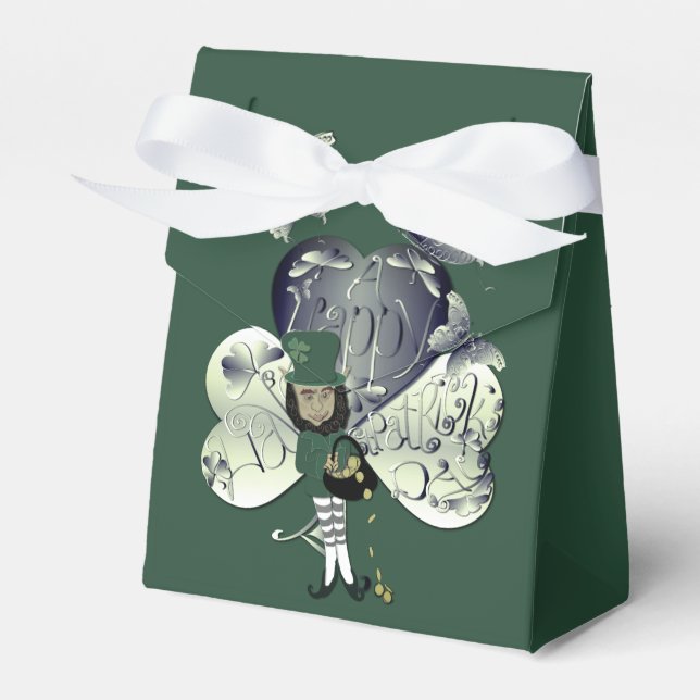 "Have a Happy St. Patrick's Day" Leprechaun  Favour Box (Front Side)