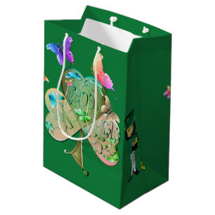 "Have a Happy St. Patrick's Day" Leprechaun  Mediu Medium Gift Bag
