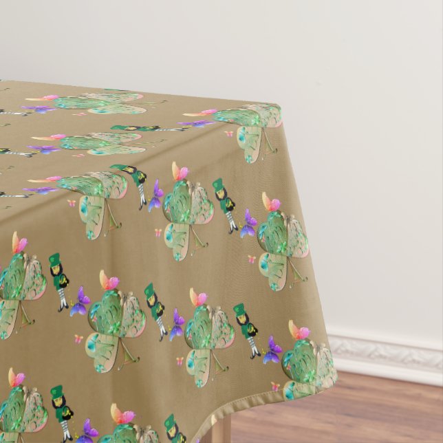"Have a Happy St. Patrick's Day" Leprechaun   Tablecloth (In Situ)