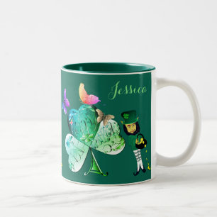 "Have a Happy St. Patrick's Day"Leprechaun Two-Tone Coffee Mug
