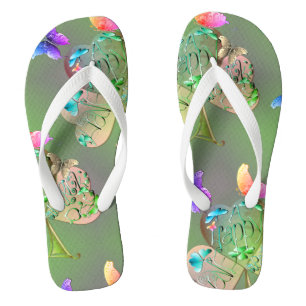 "Have a Happy St. Patrick's" Shamrocks  Flip Flops