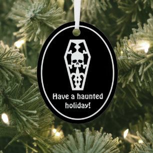 Have A Haunted Holiday Spooky Christmas Metal Tree Decoration