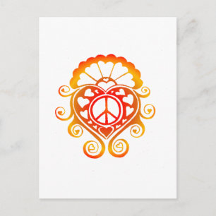 have a heart /henna sunburst postcard