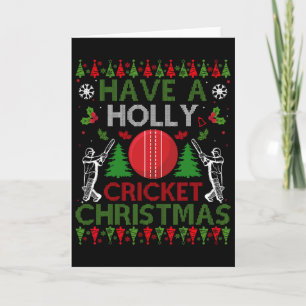 Have A Holly Cricket Christmas Funny Ugly Sweater Card