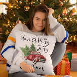 Have A Holly Jolly Christmas Cushion<br><div class="desc">Have A Holly Jolly Christmas,  Watercolor Christmas Truck With Christmas Trees Decorator Pillows.</div>