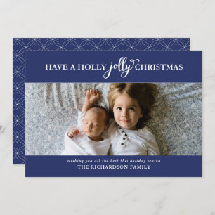 HAVE A HOLLY JOLLY CHRISTMAS FLAT PHOTO HOLIDAY CARD