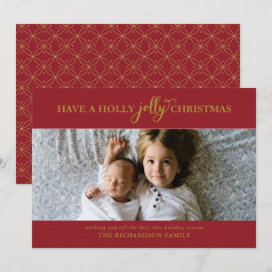 HAVE A HOLLY JOLLY CHRISTMAS FLAT PHOTO HOLIDAY CARD